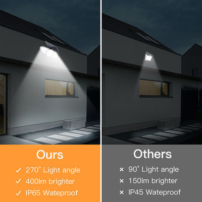 Três luz da parede do sensor solar do diodo emissor de luz das cabeças 100-400LM 38PCS para o caminho