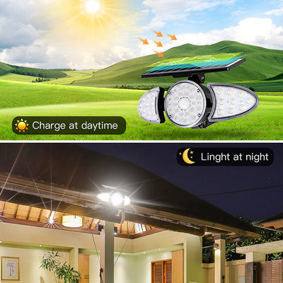 Três luz da parede do sensor solar do diodo emissor de luz das cabeças 100-400LM 38PCS para o caminho