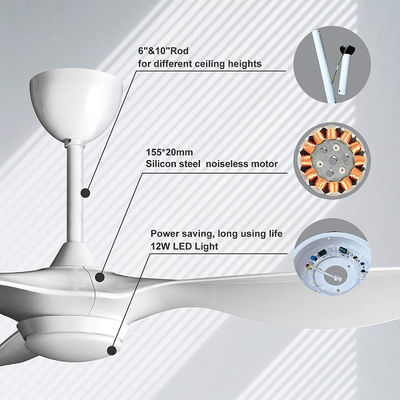 O fã de teto 72w luminoso moderno luxuoso conduziu o interruptor leve do motor do metal da lâmpada do corpo