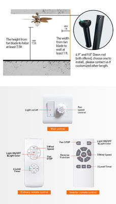 Lâmina retrátil invisível de controle remoto decorativa moderna de 4100k Crystal Ceiling Fan With Light