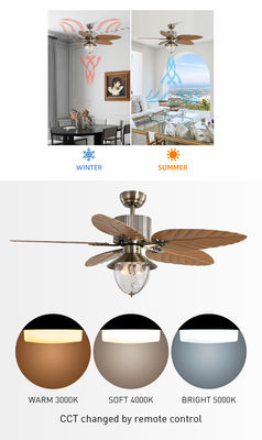Lâmina retrátil invisível de controle remoto decorativa moderna de 4100k Crystal Ceiling Fan With Light