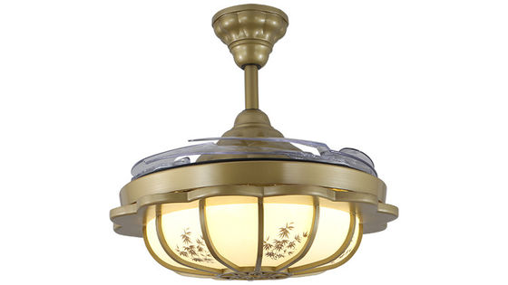 4 luz retrátil moderna invisível acrílica 220v do fã de teto das lâminas 5250lm