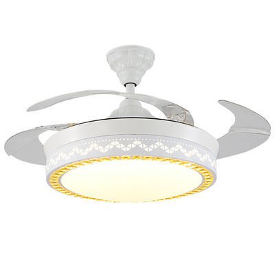 Fã de teto dobrável branco decorativo moderno de 5250lm 70W com luz para a casa