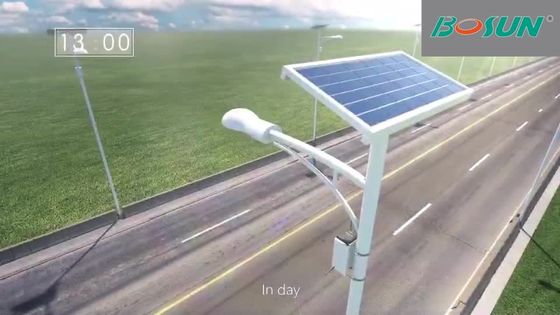 Tudo em um polo posto solar da luz de rua 18V do diodo emissor de luz de 14000lm 30W 80W para instalar