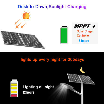 Tudo em um polo posto solar da luz de rua 18V do diodo emissor de luz de 14000lm 30W 80W para instalar