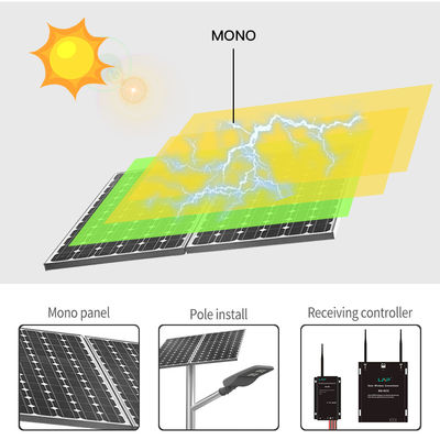 Tudo em um polo posto solar da luz de rua 18V do diodo emissor de luz de 14000lm 30W 80W para instalar
