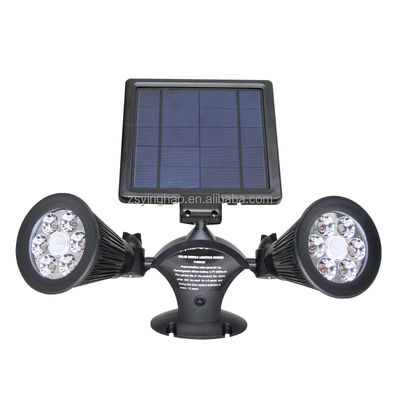 da cabeça dupla solar do projetor do sensor de movimento de 12LEDs 20-600Lumen projetor solar