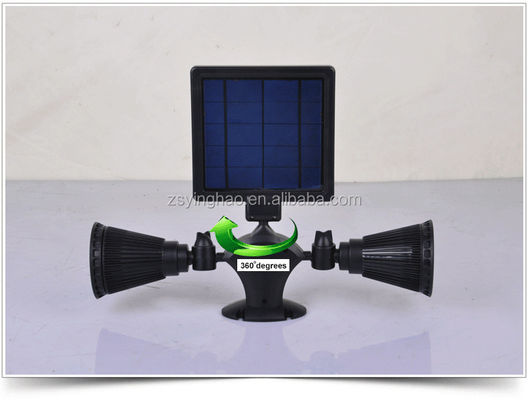 da cabeça dupla solar do projetor do sensor de movimento de 12LEDs 20-600Lumen projetor solar
