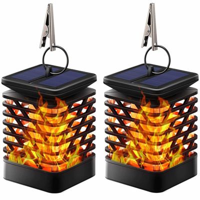 40LM luzes solares de suspensão exteriores postas solares da chama da dança das lanternas 3500K