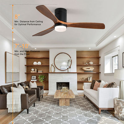 Estilo industrial 65 lâmpada de madeira do fã de teto do fã de teto 90lm/w da lâmina do watt 120v