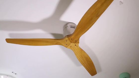 Luz 6000K do fã da casa 1320mm Matt White Natural Wood Ceiling do vintage do ODM do OEM