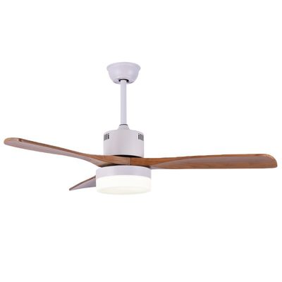 Luz 6000K do fã da casa 1320mm Matt White Natural Wood Ceiling do vintage do ODM do OEM