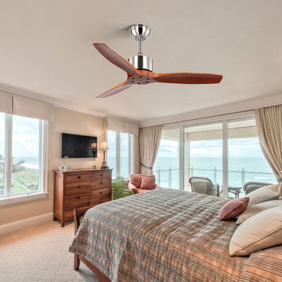 52Inch 75 fã de teto de madeira da lâmina do watt 3 com iluminação de poupança de energia clara de Zhongshan