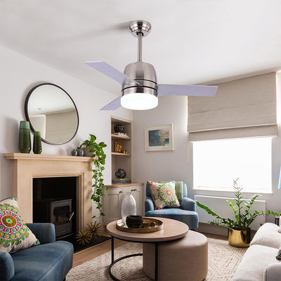 Fã de teto escovado moderno nórdico do níquel do estilo 65W 3000K com 36 polegadas clara