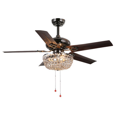 fã de teto do escritório de 4100K 3600LM Crystal Flush Mount Ceiling Fan com a corrente de tração clara