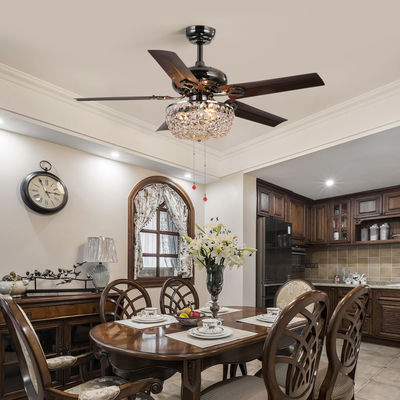 fã de teto do escritório de 4100K 3600LM Crystal Flush Mount Ceiling Fan com a corrente de tração clara