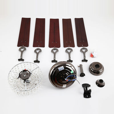fã de teto do escritório de 4100K 3600LM Crystal Flush Mount Ceiling Fan com a corrente de tração clara