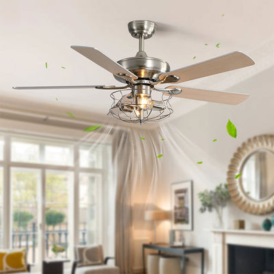 Matte Brown moderno 120V 60w estilo de Crystal Ceiling Fan Light European de 52 polegadas
