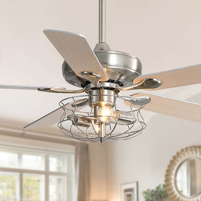 Matte Brown moderno 120V 60w estilo de Crystal Ceiling Fan Light European de 52 polegadas