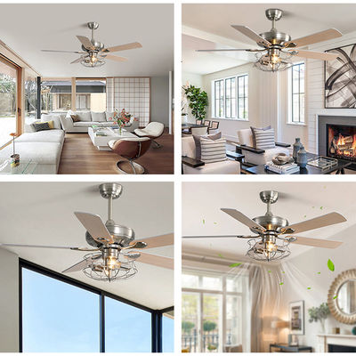 Matte Brown moderno 120V 60w estilo de Crystal Ceiling Fan Light European de 52 polegadas