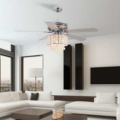 18w montagem nivelada Crystal Chandelier Ceiling Fan