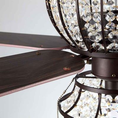 6000LM 48 sala de visitas luxuosa de Crystal Ceiling Fan Light For do candelabro da polegada 1220MM