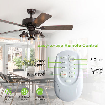 luz de 52Inch Crystal Cooling Air Ceiling Fan
