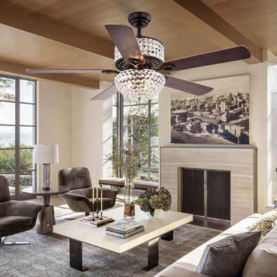 Controle nivelado de Crystal Chandelier Ceiling Fan Remote da montagem do quarto AC110V 4100K