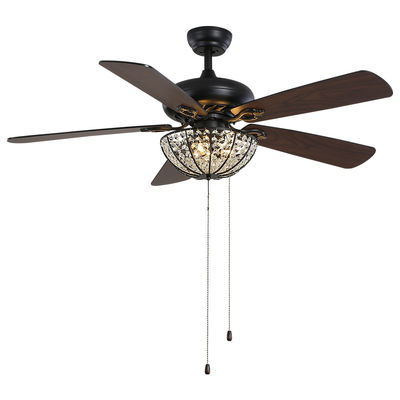 Fã de teto Crystal Ceiling Fan With Remote do ofício 4100K 1320mm do apartamento da casa de campo do hotel
