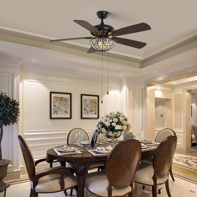 Fã de teto Crystal Ceiling Fan With Remote do ofício 4100K 1320mm do apartamento da casa de campo do hotel