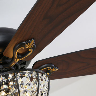 Fã de teto Crystal Ceiling Fan With Remote do ofício 4100K 1320mm do apartamento da casa de campo do hotel