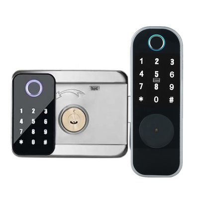 Fechamento tomado partido dobro da impressão digital de Ttlock Tuya APP para o preto da prata da porta do ferro