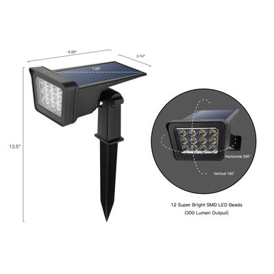 Luz solar ajustável da paisagem do diodo emissor de luz 250LM