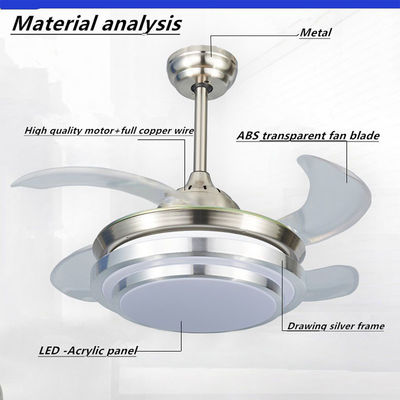 branco neutro de 6000k 4000lm Crystal Flush Mount Ceiling Fan