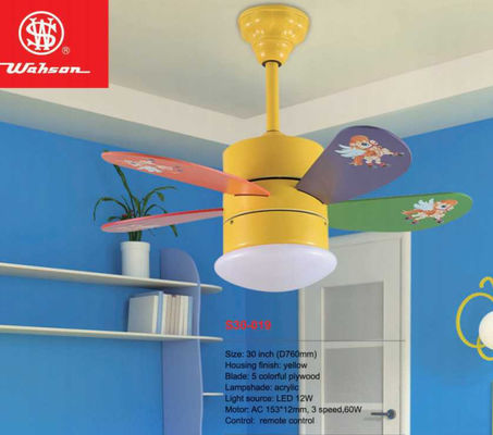 A luz de madeira colorida do fã de teto de Dimmable 36 polegadas suspendeu montado para a casa de campo do hotel