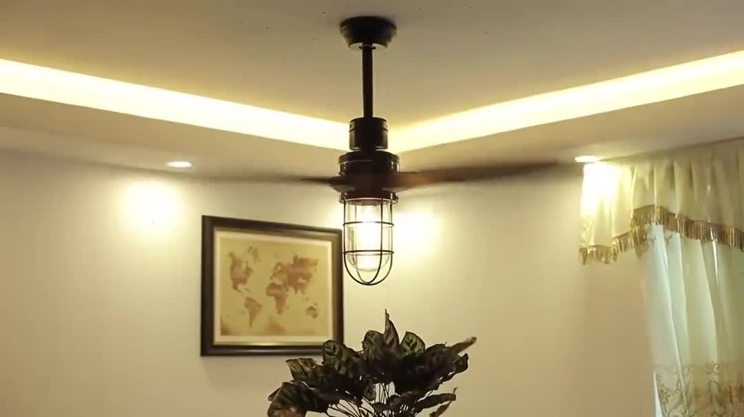 Fã de teto 20w elétrico do vintage da lâmina da madeira compensada 52 polegadas com a decoração clara para a casa