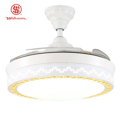 Fã de teto dobrável branco decorativo moderno de 5250lm 70W com luz para a casa