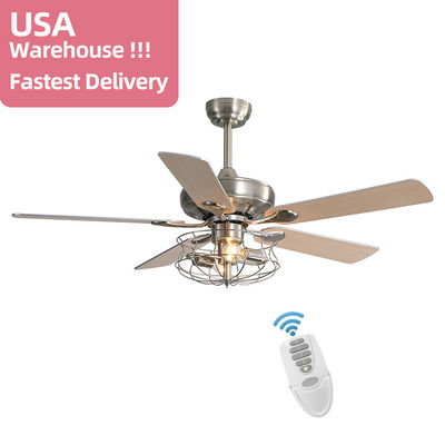 Matte Brown moderno 120V 60w estilo de Crystal Ceiling Fan Light European de 52 polegadas