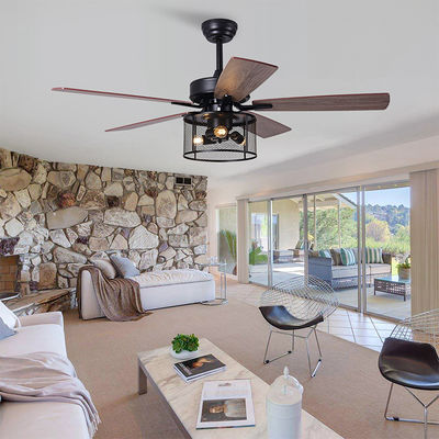 Motor de C.A. da C.C. da madeira compensada 2000LM Crystal Ceiling Fan Light With do escritório domiciliário 5