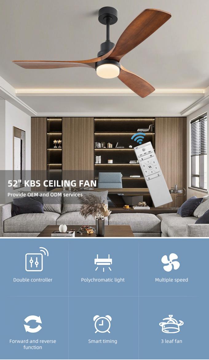Fã de teto de controle remoto do Smart Home da lâmina da C.C. 65W 3 da C.A. de Dimmable do apoio com luz do diodo emissor de luz