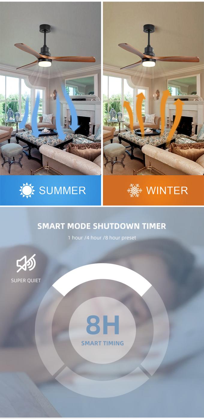 Fã de teto de controle remoto do Smart Home da lâmina da C.C. 65W 3 da C.A. de Dimmable do apoio com luz do diodo emissor de luz