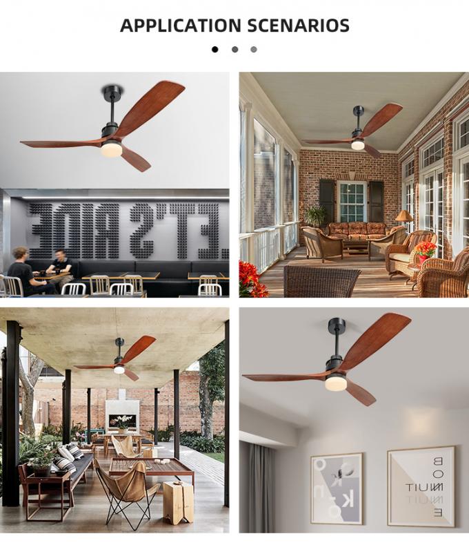 Polegadas ajustável decorativa 3Blade do ar frio da forma moderna as 60 conduziram a luz do fã de teto