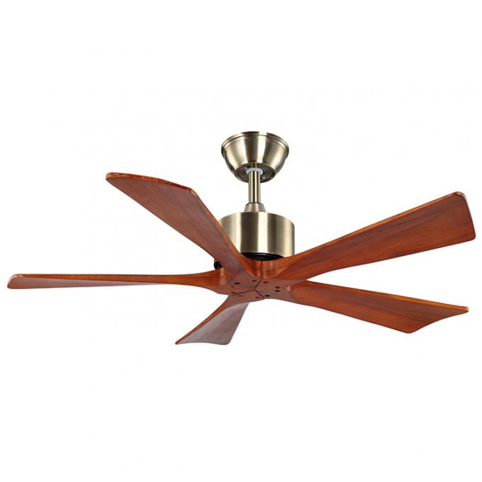 Madeira maciça natural 5 lâminas fã de teto decorativo do motor elétrico de Chrome de 42 polegadas