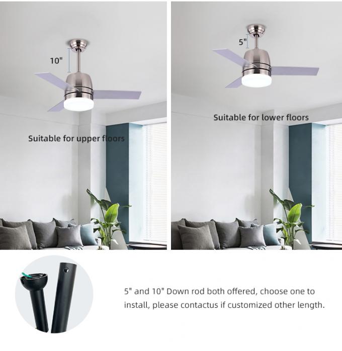 Luz conduzida industrial interna decorativa do fã de teto das lâminas de alta qualidade do ferro 32Inch 3