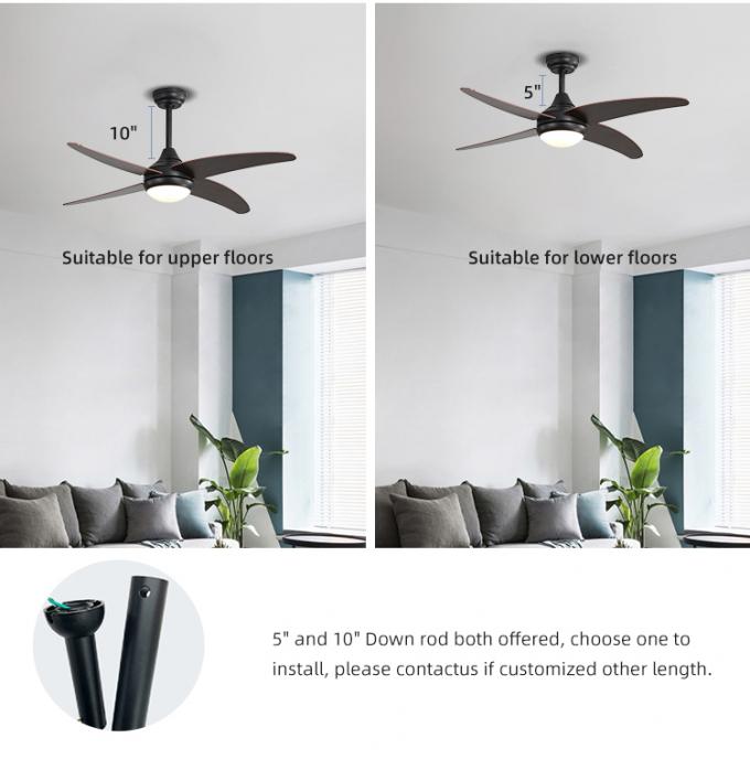 Luz conduzida industrial interna decorativa do fã de teto das lâminas de poupança de energia da madeira compensada 52Inch 4 do ferro